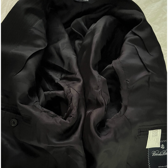 Brooks Brothers Mens Suit Jacket Size 42R Black Wool Vent Single Breasted Preppy - Picture 8 of 11